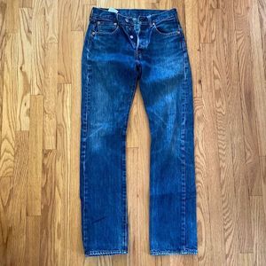 Levi’s 501 sz 27 button fly medium wash selvedge tag great condition vin…